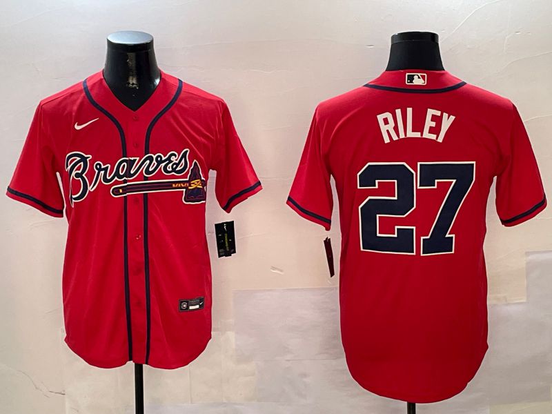 Men Atlanta Braves #27 Riley Red Game 2024 Nike MLB Jersey style 4